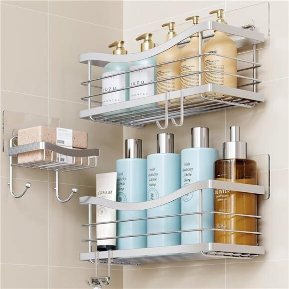 Shower Caddy 3 Pack-Shower Organizer Shelves Rack Rustproof - Picture 1 of 7